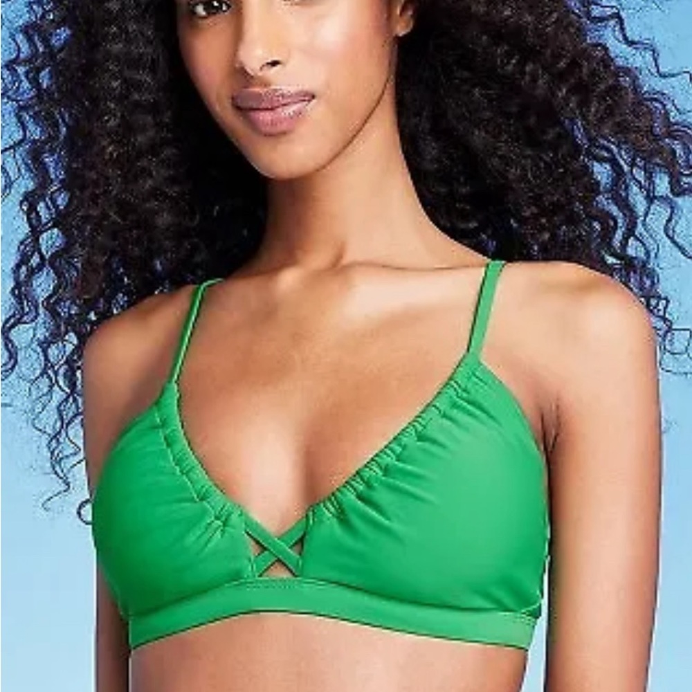 Women's Tunneled Front
Bralette Bikini Top - Shade &
Shore Green